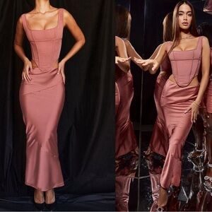 House of CB Colette rose maxi skirt size medium NWOT